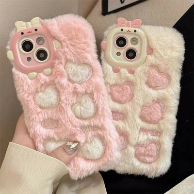 New cute love plush iphone case