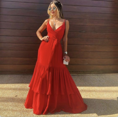 Red Prom Dresses Spaghetti Straps for Party