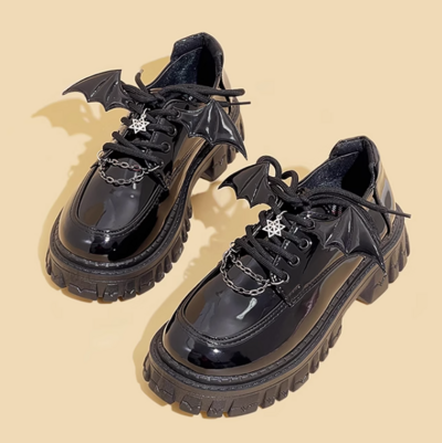 New cute student platform shoes thick-soled leather shoes black women's shoes