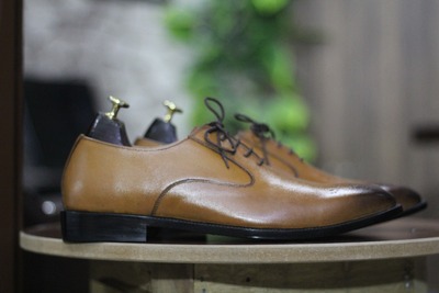 Men's Bespoke Brogue Toe Lace Up Style Two Shaded Brown Color Handmade Leather Formal Shoes