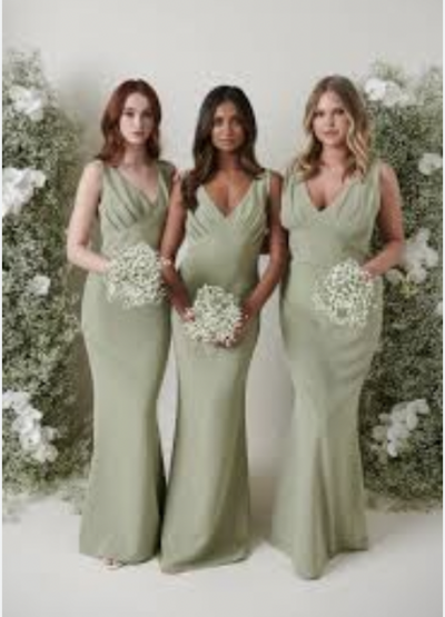 V Neck Bridesmaid Dresses Mermaid
