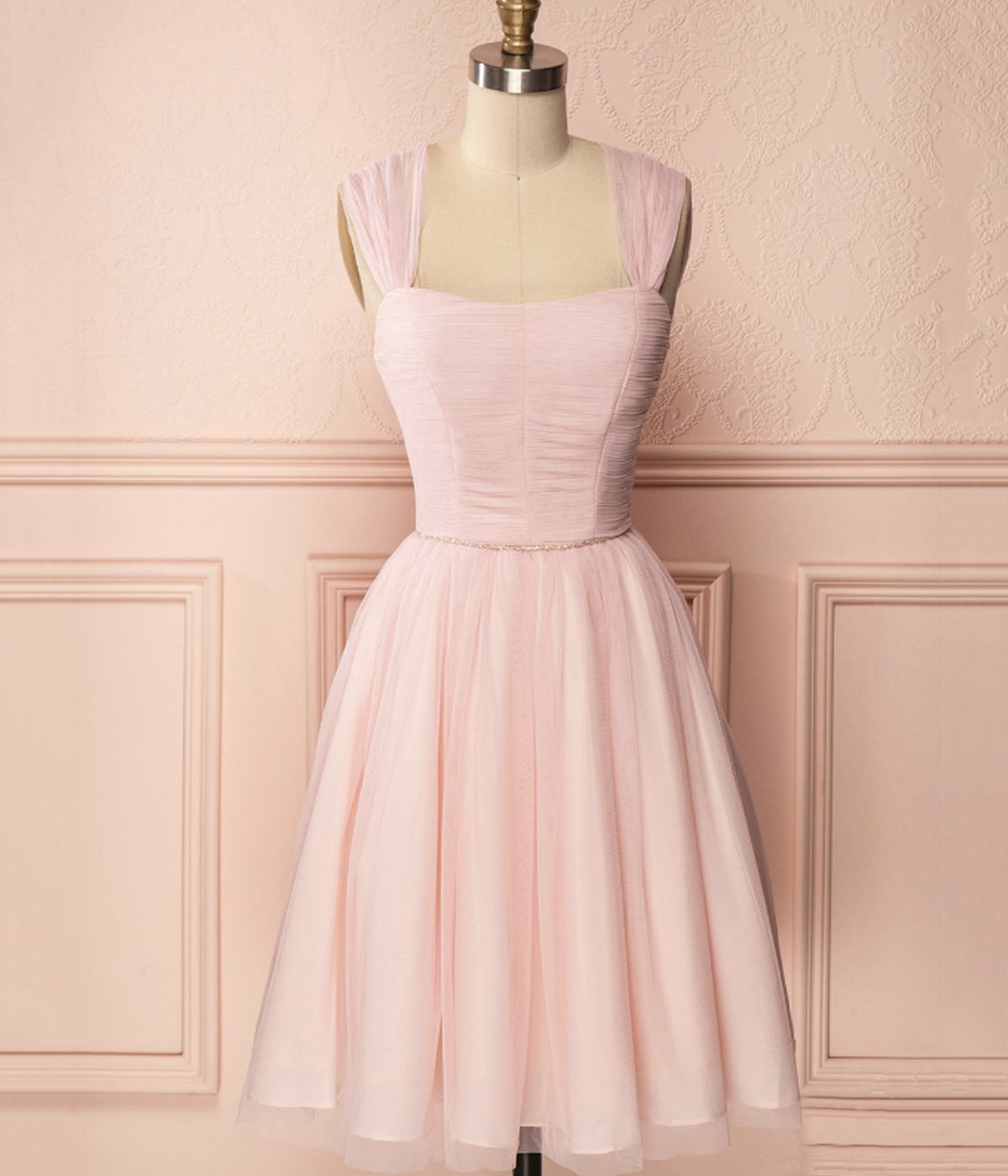 Pink Tulle Short A-Line Prom Dress CT3587