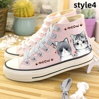 New cute cat hand-painted shoes casual couple shoes - Thumbnail 3