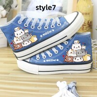 New cute cat hand-painted shoes casual couple shoes - Thumbnail 7