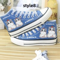 New cute cat hand-painted shoes casual couple shoes - Thumbnail 8