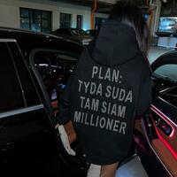 Plan Rhinestone Oversize Hoodie Sweatshirt - Thumbnail 3