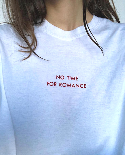 Free Shipping-NO TIME FOR ROMANCE TEE