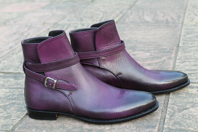 Crafted Leather Purple Patina Leather Classic Men Jodhpur Boot