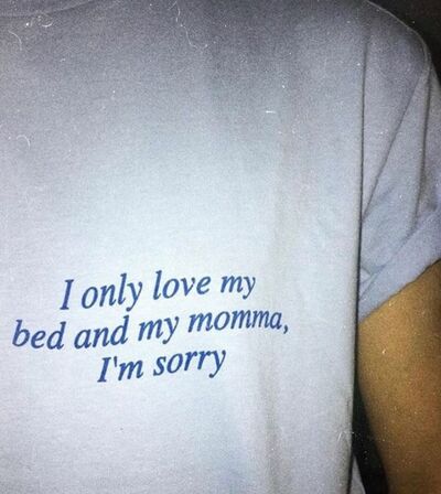 Free Shipping-I ONLY LOVE MY BED AND MY MOMMA TEE