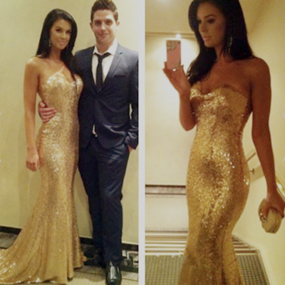 One shoulder sequins prom dresses mermaid - Thumbnail 2