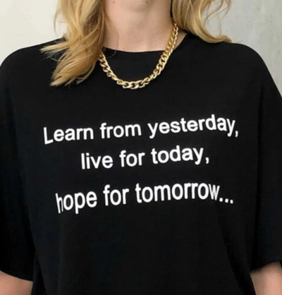 Free Shipping-LEARN FROM YESTERDAY TEE
