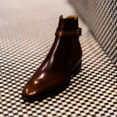 Handmade Brown Leather Jodhpur Ankle High Boot