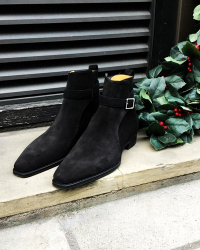 Mens Black Suede Leather Jodhpur Boot