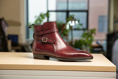 Jodhpur Cross-Saddle Dressing in Plum Museum Calf Jodhpur Boot