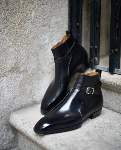 Handcrafted Jodhpur Boots in Black Leather