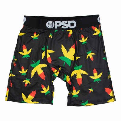 Leaf printed 2pk mens underwear lingerie lengthen athlete sports boxer shorts breathable underpants p4 - Thumbnail 4