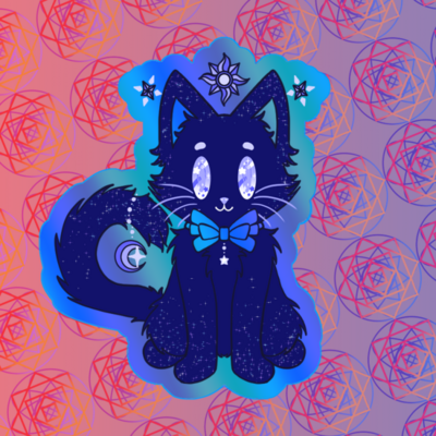 Holographic Pin: Galaxy Kitty