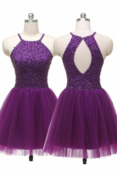 Short Homecoming Dress With Keyhole Back