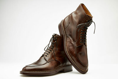 Dark Brown Leather Men Ankle High Dress Boot
