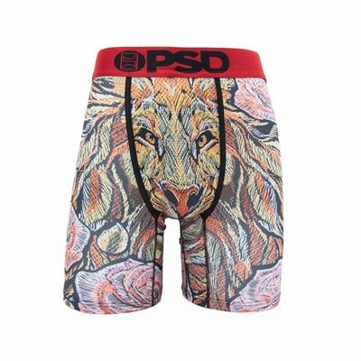 Lion printed 2pk mens underwear lingerie lengthen athlete sports boxer shorts breathable underpants p55 - Thumbnail 1