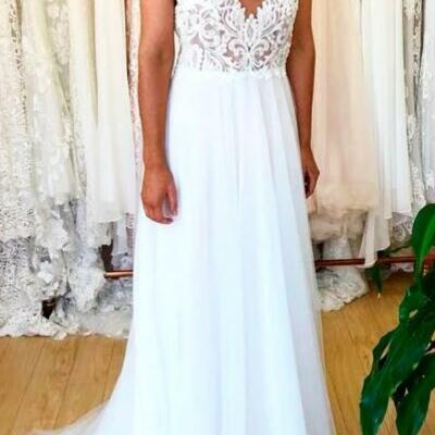 Informal spaghetti straps bohemian wedding dress,565 - Thumbnail 1