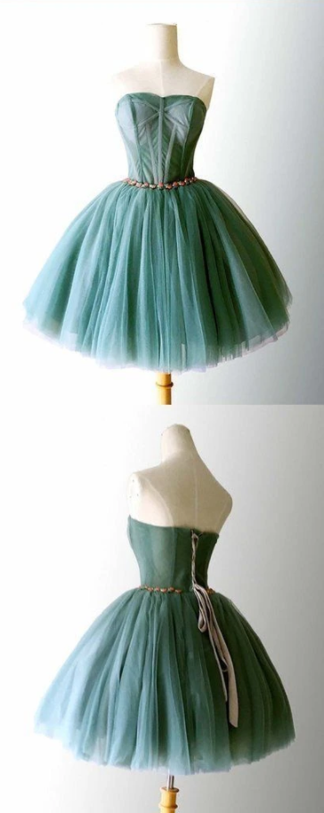 Elegant Tulle Strapless Short Homecoming Dress, Sweet Ball Gown