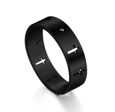 BLACK CROSS ROW XS FINGER BAND