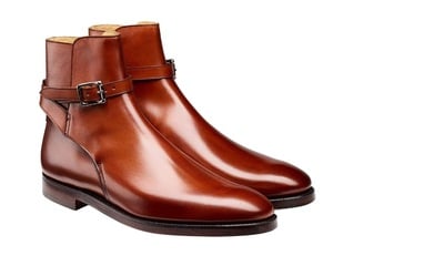 Handmade Brown Genuine Leather Jodhpur Ankle Strap Boot