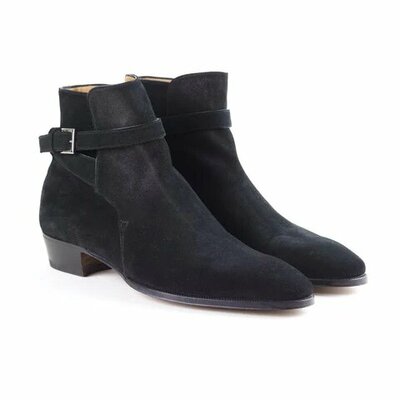 Handmade Black Suede Leather Jodhpur Boot