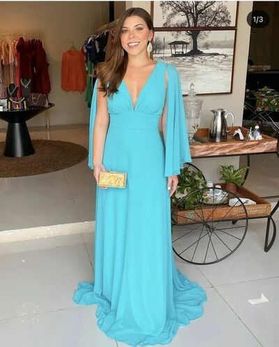 Baby Blue Chiffon Mother of the Bride /Groom Dresses Evening Formal Dress