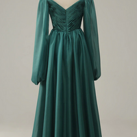 Elegant Long Sleeves Tulle Formal Prom Dress, Beautiful Long Prom Dress - Thumbnail 2