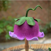 Purple Hats,Wool Felt Hats, Children's hats, Bell Orchid Hats - Thumbnail 4
