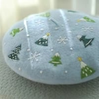 Christmas Berets,Christmas Tree Berets, Wool Felt Hats,Baby Blue Woolen Berets,  - Thumbnail 1