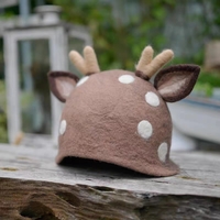 Christmas Hats,Christmas Deer Hats, Wool Felt Hats, Elf Hats - Thumbnail 1