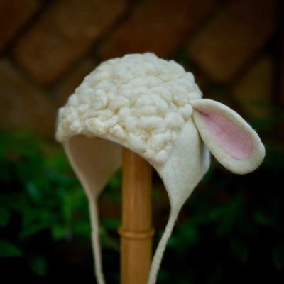 Christmas Hats,Sheep Hats, Wool Felt Hats, Elf Hats, Winter Ear Flaps Hats