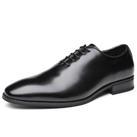 Genuine leather lace-up pointed toe polished business leather shoes  - Thumbnail 1