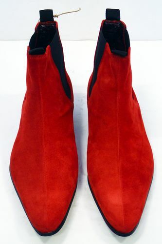 Handmade red Suede Ankle Boots