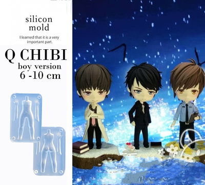 6-10.5 cm Chibi Doll Boy body Clear Silicone for making statue,nendoroid, figure doll