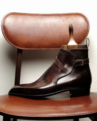 Handmade Dark Brown Leather Jodhpur Strap Ankle Boot