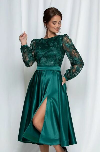 Tea-length Lace Prom Dress Evening Dress
