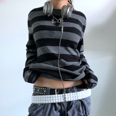 GRUNGE STRIPED SWEATSHIRT