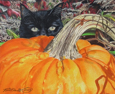 "Little Spy", Original Realism Drawing By N.E.Thompson, Artwork Size 8x10 Inches