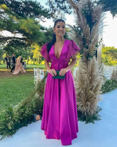 Hot Pink Fuchsia Prom Dress Evening Dress