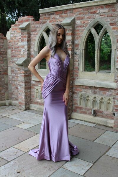 Light Purple Mermaid Simple Prom Dress Evening Dress