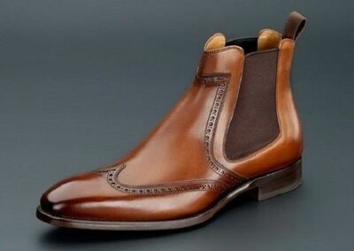 Handmade Dark Brown Mens Genuine Leather Shoes