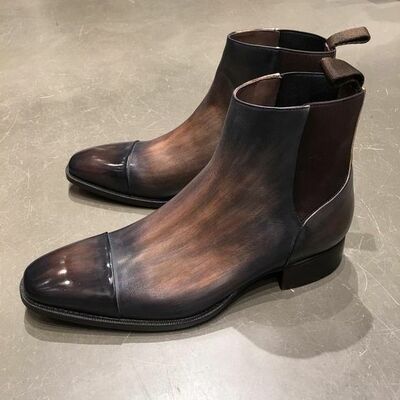 Pure Handmade Leather Men's Ankle Dress Shoes