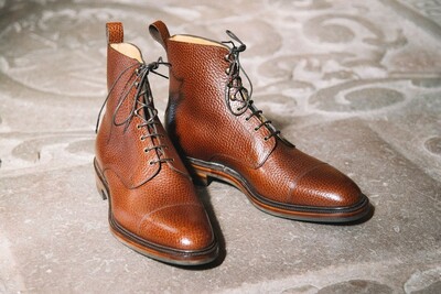 Chestnut English Grain Lace up Dainite sole with storm welt Ankle High Boot