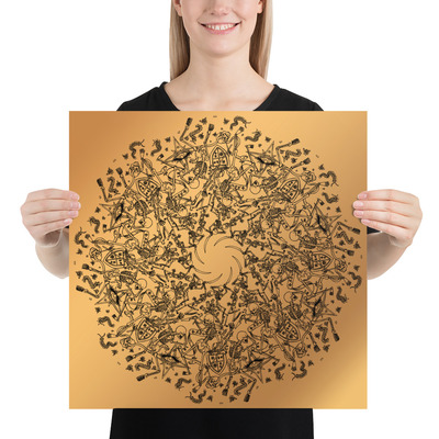 Poster rosace squelettes