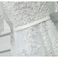 A-line V-neck Tulle Formal Prom Dress, Modest Beautiful Long Prom Dress, Banquet Party Dress - Thumbnail 1