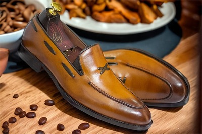 Bespoke Men's Brown Leather Loafer Shoes, Slip On Moccasin Shoes